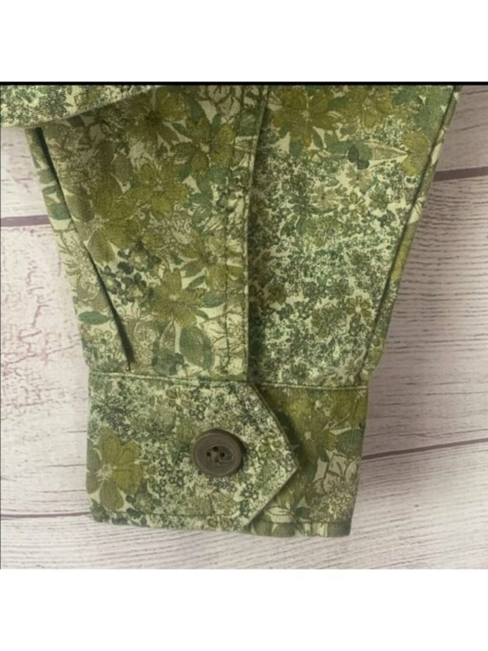 Wild Fable Cropped Floral Jacket Small New Women's Green Cotton Spring Layering - Picture 4 of 13